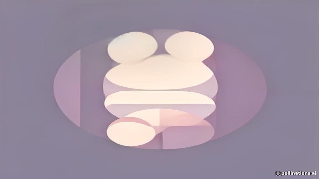 Abstract minimalist illustration representing the number 15 (Pandra) in soft lavender tones