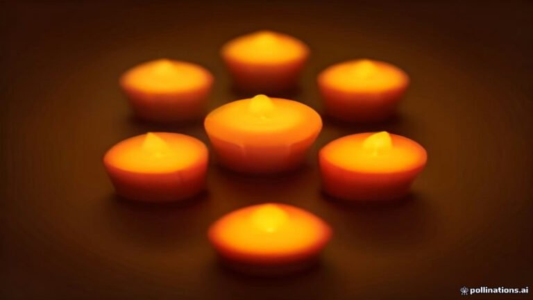 Rows of glowing clay diyas with marigold flowers — Diwali illustration